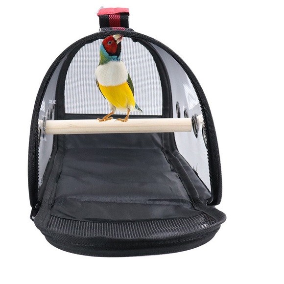 Final Sale Portable Bird Carrier Travel Cage Pet Mesh Folding Breathable Bag M - Picture 7 of 13